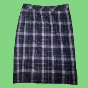 Size 14P Vintage Chadwick's of Boston witchy Office Siren‎ Purple Plaid Skirt
